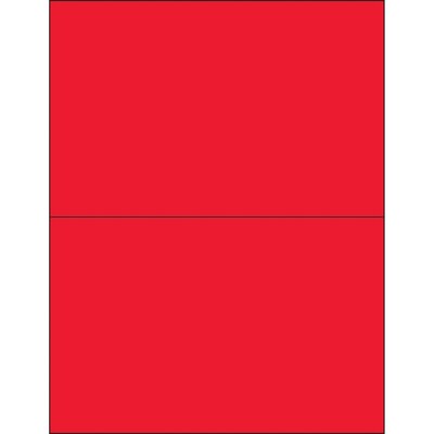 Tape Logic® Removable Rectangle Laser Labels, 8 1/2 x 5 1/2, Fluorescent Red, 200/Case (LL415RD)