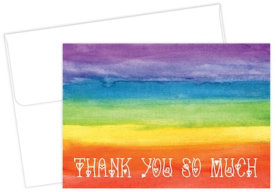 Masterpiece Studios Great Papers!® Rainbow Love Thank You Note Card, 4.875H x 3.35W (folded), 20 c