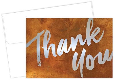 Masterpiece Studios Great Papers!® Copper Wall with Silver Foil Thank You Note Card, 4.875H x 3.35