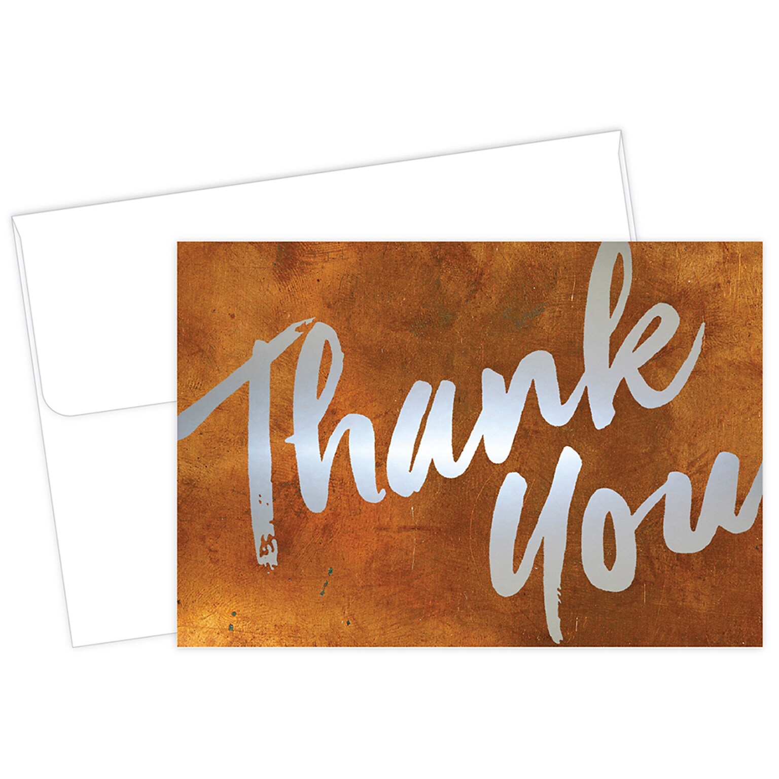 Masterpiece Studios Great Papers!® Copper Wall with Silver Foil Thank You Note Card, 4.875H x 3.35W, 50 count (2017054)