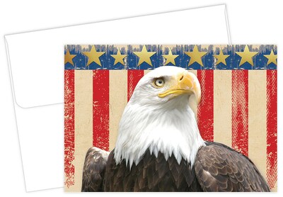 Masterpiece Studios Great Papers!® Patriotic with Gold Foil Note Card, 4.875H x 3.35W (folded), 20