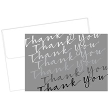 Masterpiece Studios Great Papers!® Cursive with Metallic Silver  Thank You Note Card, 4.875H x 3.35