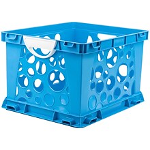 Storex Premium File Crate with Handles, 17.25L x 14.25W x 10.5H, Blue (STX61455U03C)