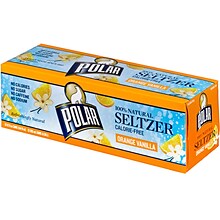 Polar® Orange Vanilla Seltzer, 12 oz. Cans, Pack of 24 (1000261)
