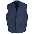 Chef Designs V-Neck Button Front Vest, Navy, XL