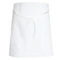 Chef Designs 4-Way Bar Apron Without Pouch Pockets, White