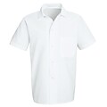 Chef Designs Short-Sleeve Button-Front Cook Shirt With Chest Pocket, White, XXL