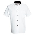 Chef Designs Short-Sleeve Black Trim Cook Shirt, White, Large