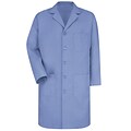 Red Kap® Mens 5 Button Lab Coat, Light Blue, Size 46
