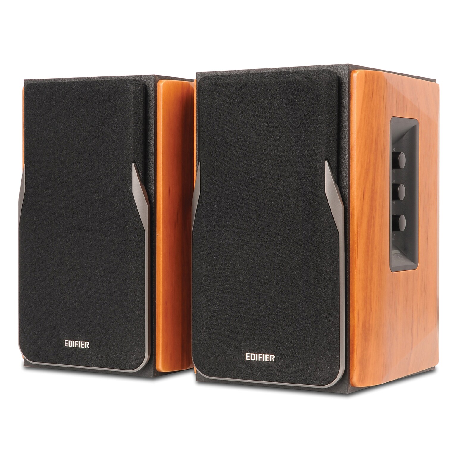 Edifier R1380DB 42W Continuous-Power Amplified Bluetooth Professional Bookshelf Speakers with Remote, 2-Count, Brown