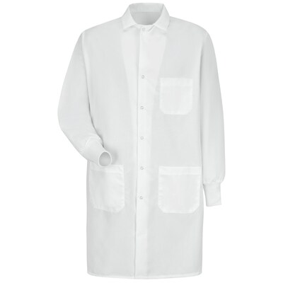 Red Kap® Unisex Specialized Cuffed Gripper Front Lab Coat, White, L (29874)