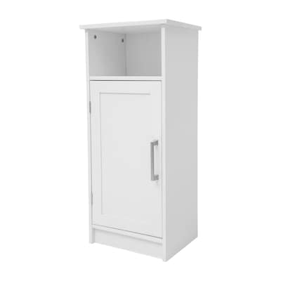 Flash Furniture Vega 34 Bathroom Storage Cabinet Organizer with 3 Shelves, White (FSVEGABATH3WH)