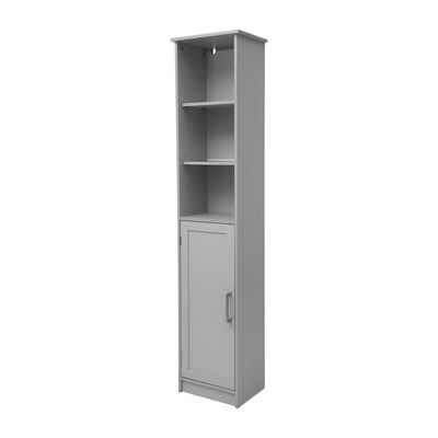 Flash Furniture Vega 70 Linen Tower Storage Cabinet with 5 Shelves, Gray (FSVEGABATH2GY)