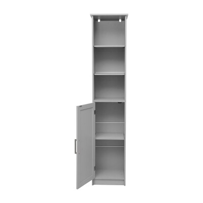 Flash Furniture Vega 70" Linen Tower Storage Cabinet with 5 Shelves, Gray (FSVEGABATH2GY)
