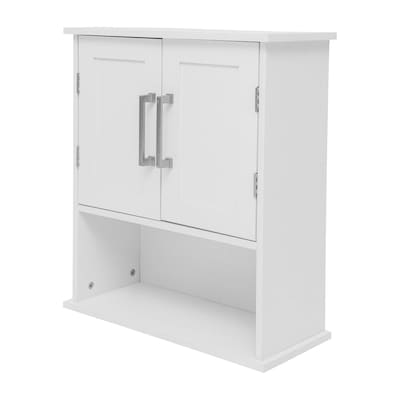 Flash Furniture Vega 24 Wall Mounted Medicine Cabinet Storage Organizer with 3 Shelves, White (FSVE