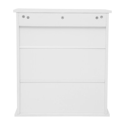 Flash Furniture Vega 24" Wall Mounted Medicine Cabinet Storage Organizer with 3 Shelves, White (FSVEGABATH5WH)