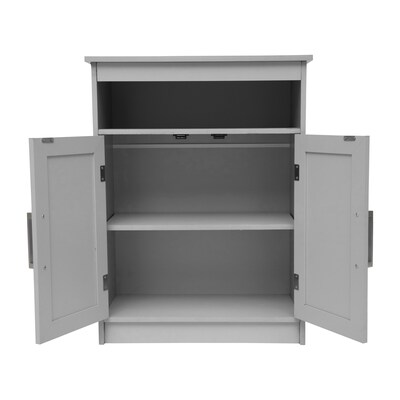 Flash Furniture Vega 31.5" Bathroom Storage Cabinet Organizer with 3 Shelves, Gray (FSVEGABATH4GY)