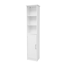 Flash Furniture Vega 70 Linen Tower Storage Cabinet with 5 Shelves, White (FSVEGABATH2WH)