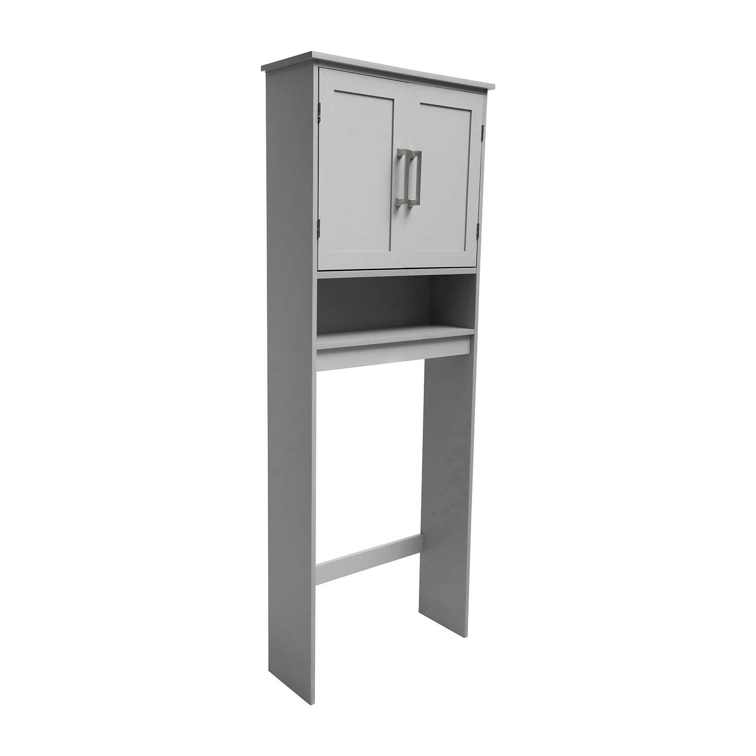 Flash Furniture Vega 66.25 Over the Toilet Storage Cabinet Organizer with 3 Shelves, Gray (FSVEGABATH1GY)