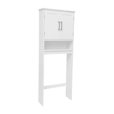 Flash Furniture Vega 66.25 Over the Toilet Storage Cabinet Organizer with 3 Shelves, White (FSVEGAB