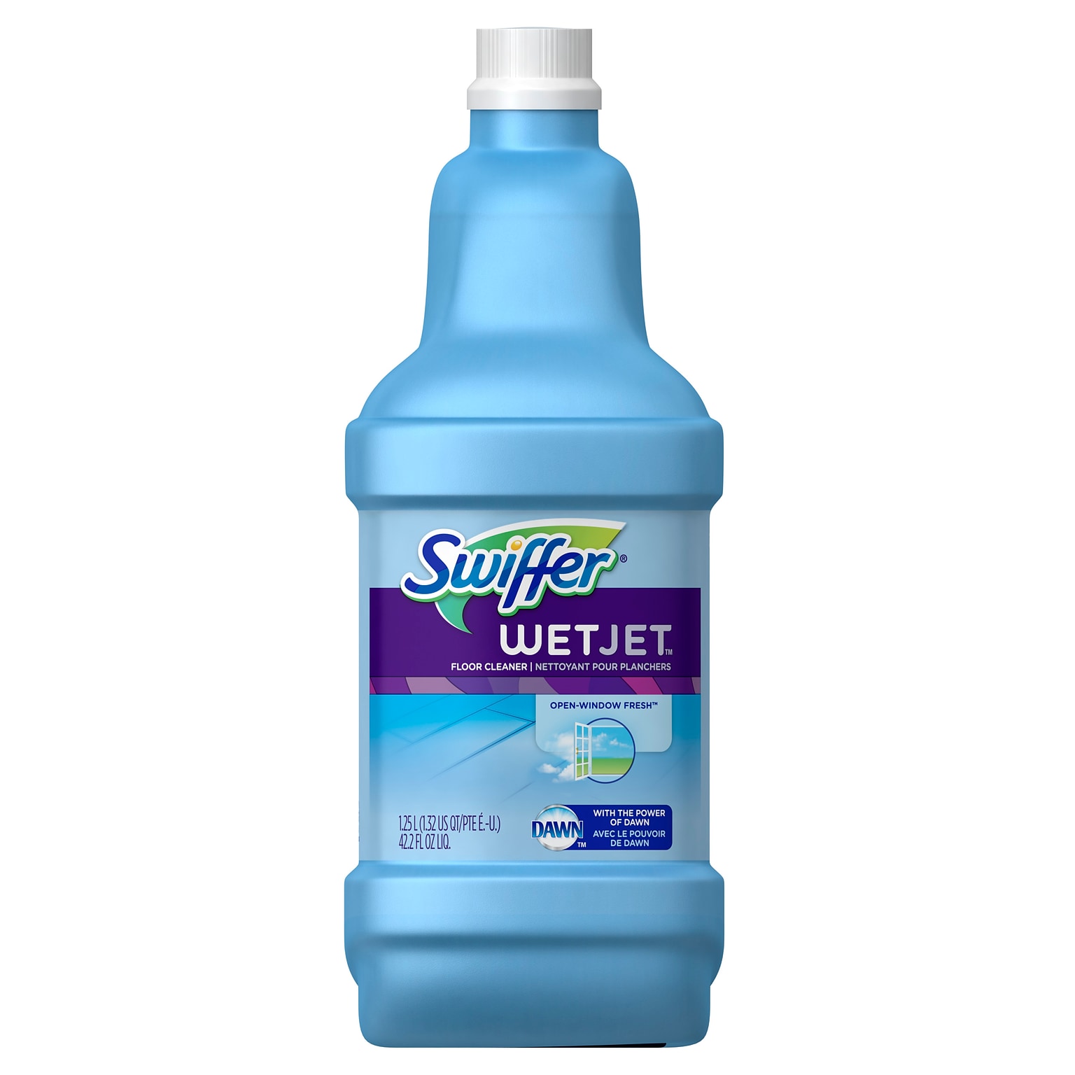 Swiffer WetJet Liquid Cleaner Mop Solution Refill, Open Window Fresh Scent, 42.2 fl oz, 4/Carton (23679CT)