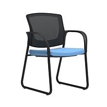Union & Scale Workplace2.0™ Vinyl and Mesh Guest Chair, Lagoon, Integrated Lumbar, Fixed Arms (53291