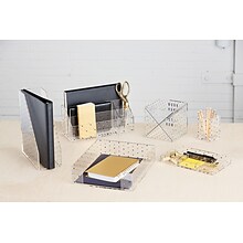 Deflecto® Desklarity™ Desk Valet, Humble Beginnings, Black/Metallic Gold, 5 Compartments 12-4/5 x 5