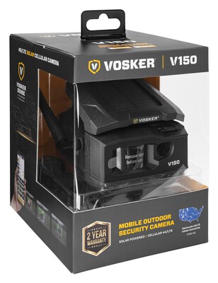 VOSKER V150 Indoor/Outdoor Wired/Wireless Solar Security Camera, Black (V150-US)