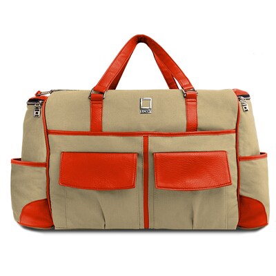 SumacLife Luggage Duffel Travel Carry-on Bag Fits up to 15.6 Inch Laptop, Beige Orange (PT_NBKLEA813