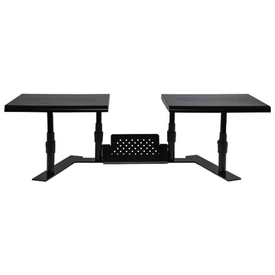 Allsop Metal Art ErgoTwin Dual Monitor Stand, Holds Up to 24" Monitors, Black (ALS31883)