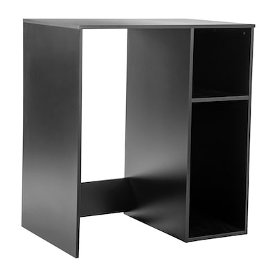 Flash Furniture Lotus Engineered Wood Mini Fridge Bookshelf Storage Station, Black (NAN17300BK)