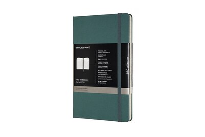 Moleskine Pro Large Professional Notebooks, 5 x 8.25, Narrow Ruled, Green (620763)