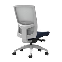 Union & Scale Workplace2.0™ Fabric Task Chair, Navy, Adjustable Lumbar, Armless, Advanced Synchro-Ti