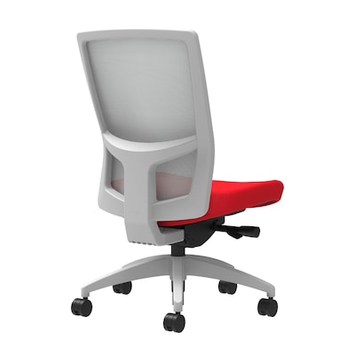 Union & Scale Workplace2.0™ Fabric Task Chair, Ruby Red, Integrated Lumbar, Armless, Advanced Synchro-Tilt Seat Control (53576)