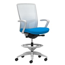 Union & Scale Workplace2.0™ Fabric Stool, Cobalt, Integrated Lumbar, Fixed Arms, Synchro-Tilt, Parti