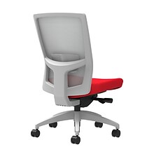 Union & Scale Workplace2.0™ Fabric Task Chair, Ruby Red, Adjustable Lumbar, Armless, Advanced Synchr