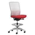 Union & Scale Workplace2.0™ Fabric Stool, Cherry, Integrated Lumbar, Armless, Synchro-Tilt, Partial