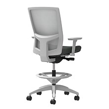 Union & Scale Workplace2.0™ Fabric Stool, Iron Ore, Integrated Lumbar, 2D Arms, Synchro-Tilt (53777)