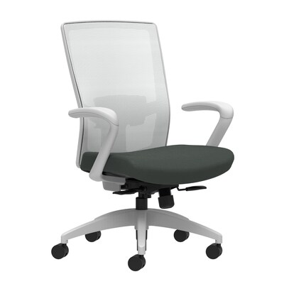 Union & Scale Workplace2.0™ Fabric Task Chair, Iron Ore, Adjustable Lumbar, Fixed Arms, Synchro-Tilt