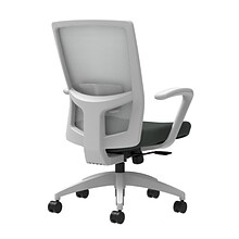 Union & Scale Workplace2.0™ Fabric Task Chair, Iron Ore, Adjustable Lumbar, Fixed Arms, Synchro-Tilt