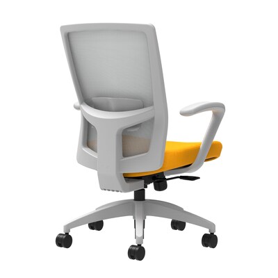 Union & Scale Workplace2.0™ Fabric Task Chair, Goldenrod, Adjustable Lumbar, Fixed Arms, Synchro-Til