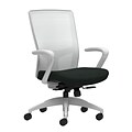 Union & Scale Workplace2.0™ Task Chair, Black Vinyl, Integrated Lumbar, Fixed Arms, Synchro-Tilt w/
