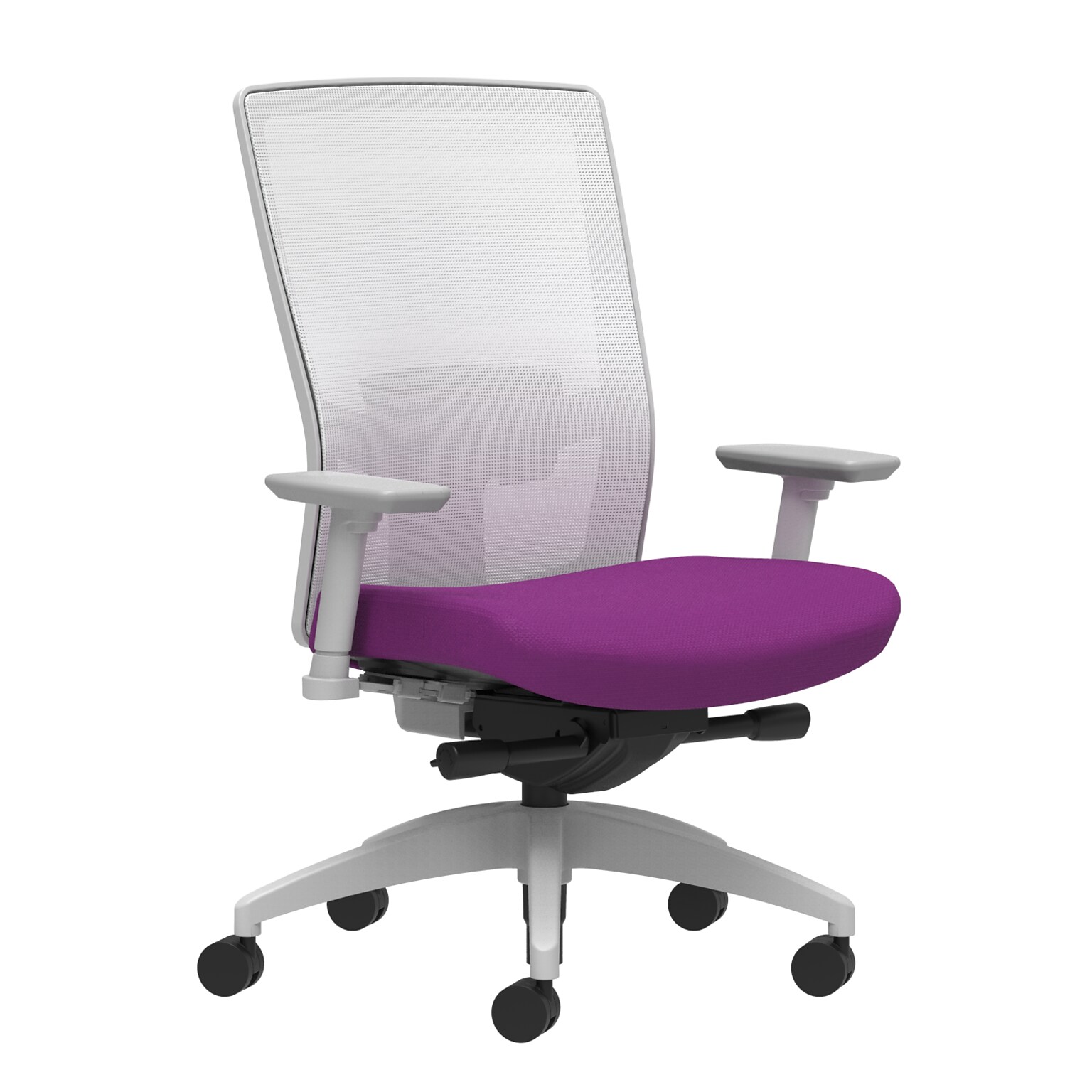 Union & Scale Workplace2.0™ Fabric Task Chair, Amethyst, Adjustable Lumbar, 2D Arms, Advanced Synchro-Tilt (53535)