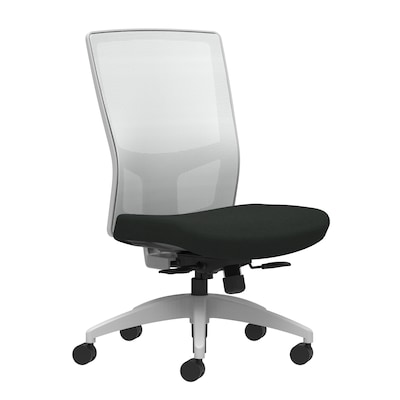Union & Scale Workplace2.0™ Task Chair, Black Vinyl, Integrated Lumbar, Armless, Synchro-Tilt w/Seat