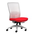 Union & Scale Workplace2.0™ Fabric Task Chair, Ruby Red, Adjustable Lumbar, Armless, Synchro-Tilt w/