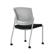 Union & Scale Workplace2.0™ Guest Chair, Black Vinyl, Integrated Lumbar, Armless, Stationary Seat Co