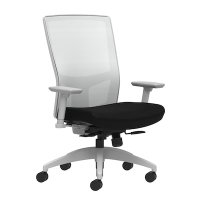 Union & Scale Workplace2.0™ Fabric Task Chair, Black, Integrated Lumbar, 2D Arms, Synchro-Tilt with