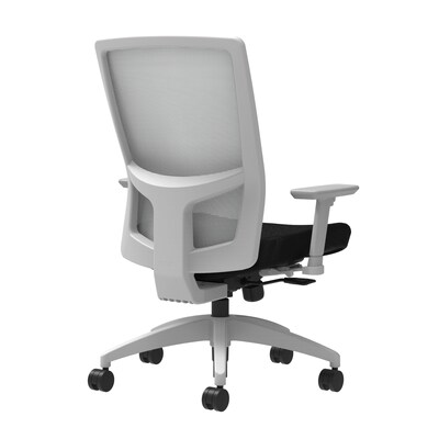 Union & Scale Workplace2.0™ Fabric Task Chair, Black, Integrated Lumbar, 2D Arms, Synchro-Tilt with
