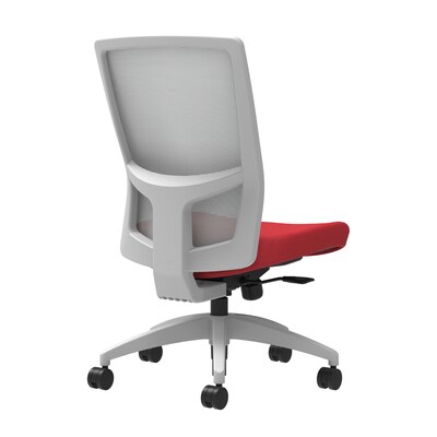 Union & Scale Workplace2.0™ Fabric Task Chair, Cherry, Integrated Lumbar, Armless, Synchro-Tilt w/ S