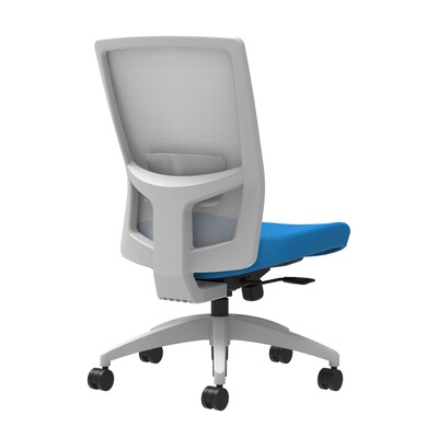 Union & Scale Workplace2.0™ Fabric Task Chair, Cobalt, Adjustable Lumbar, Armless, Synchro-Tilt w/ Seat Slide Control (53497)